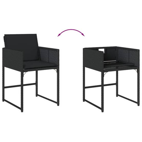 Vidaxl - Ensemble à manger de jardin 9pcs coussins noir résine tressée vidaXL 3278142 - Image 8
