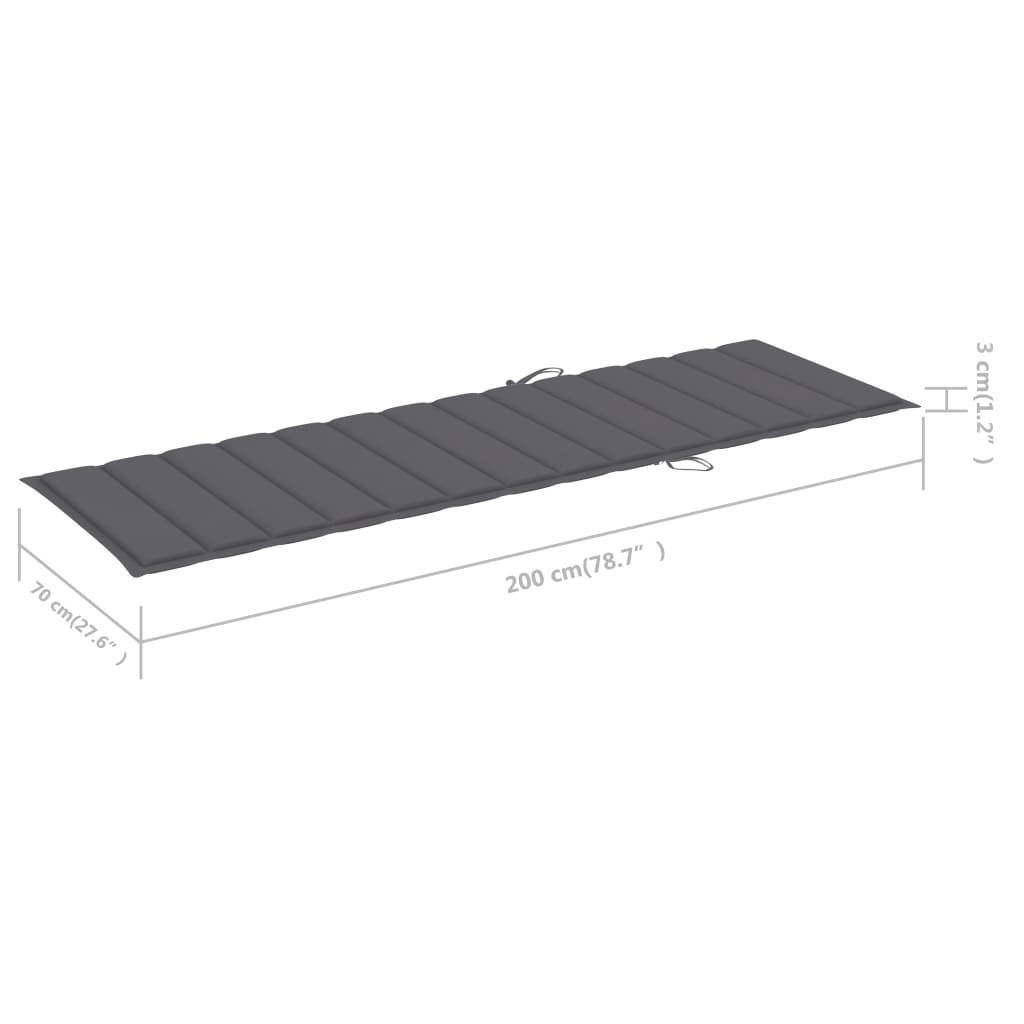 Helloshop26 - Transat chaise longue bain de soleil lit de jardin terrasse meuble d'extérieur avec coussin anthracite bois de pin imprégné - Imagen 7