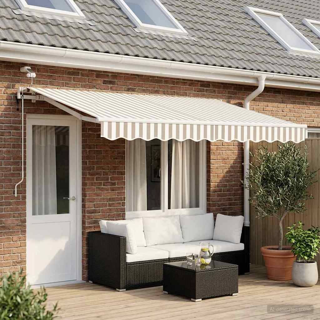 ComfortXL - Store banne électrique capteur vent pour terrasse LED gris clair 4x3m - ComfortXL Outdoor Living - Image 1