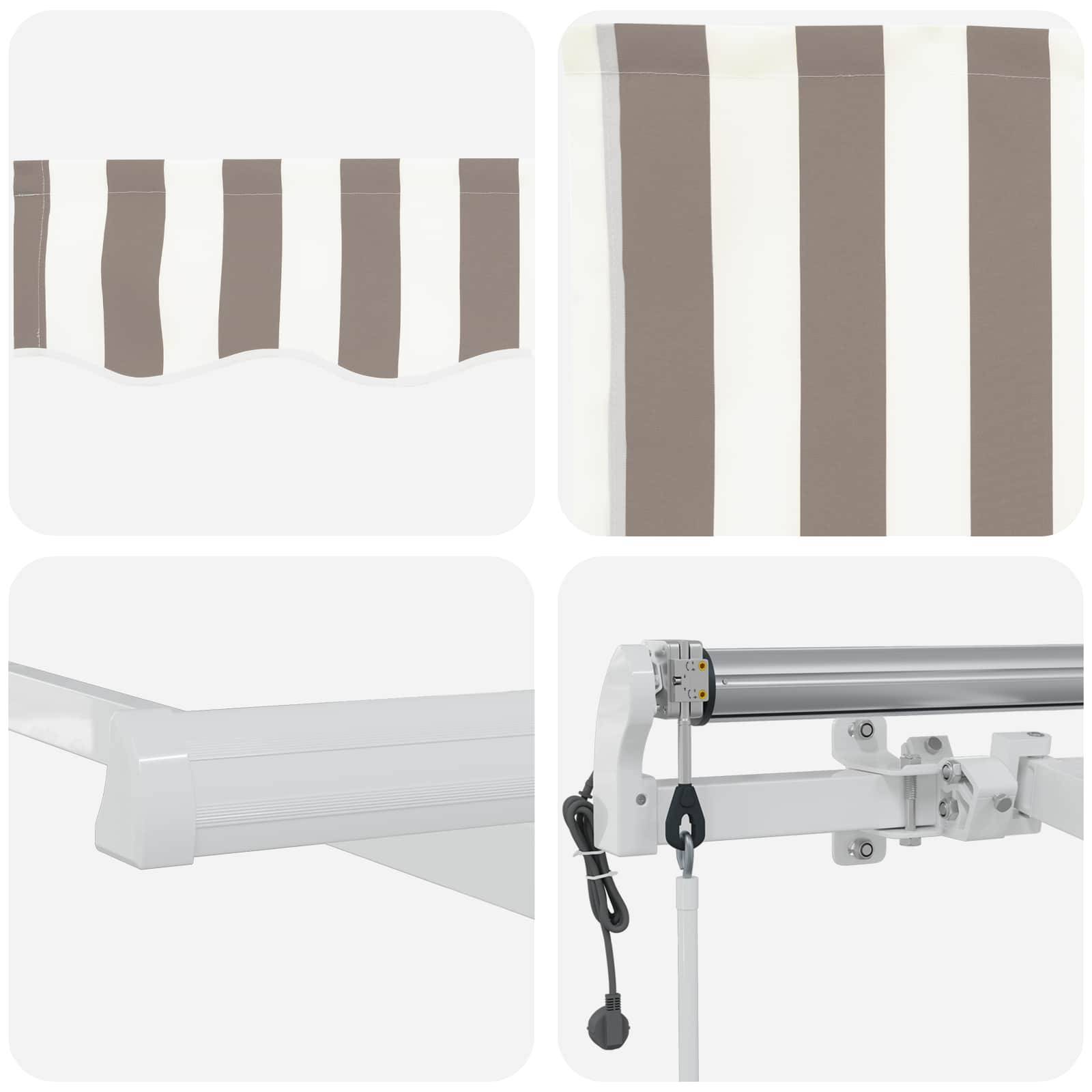 ComfortXL - Store banne électrique capteur vent pour terrasse LED gris clair 4x3m - ComfortXL Outdoor Living - Image 6