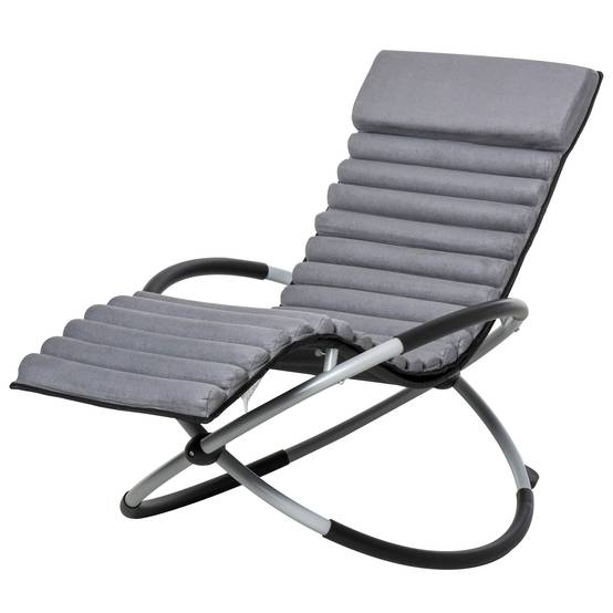 Fauteuil à bascule métal gris foncé 145 x 74 x 86 cm - PANGIVO - Image 2