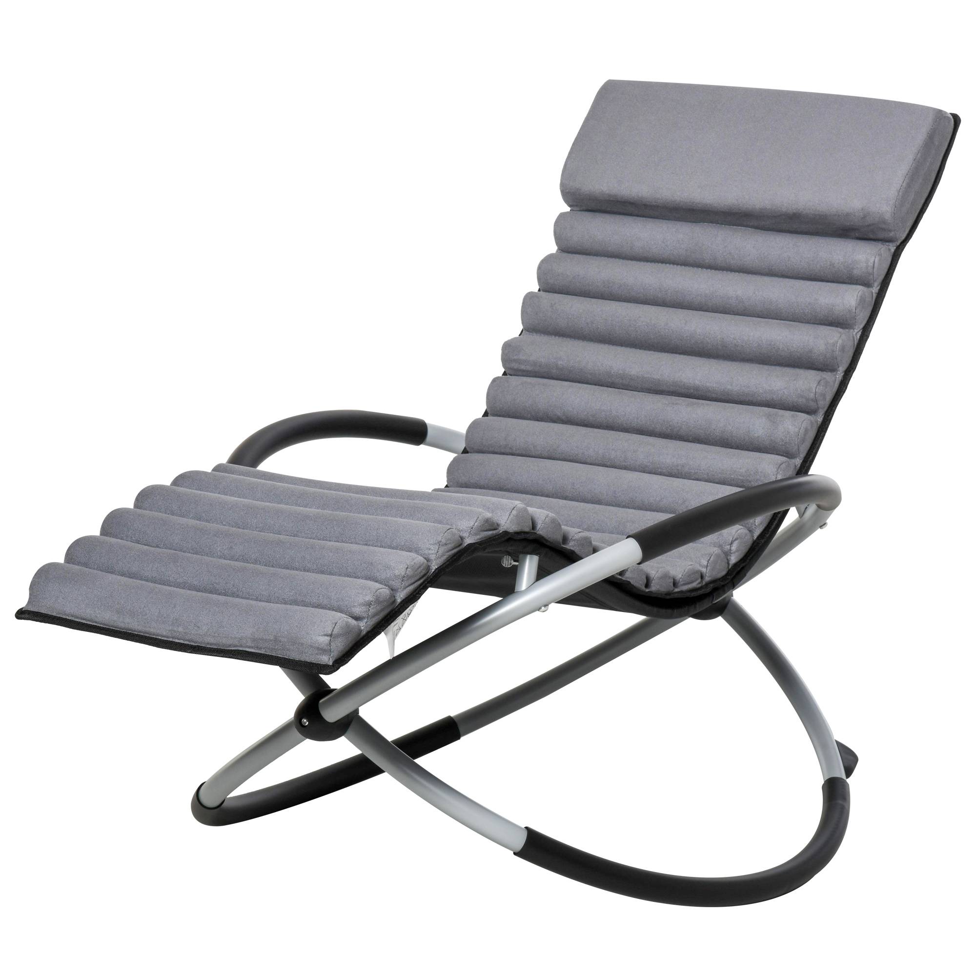 Fauteuil à bascule métal gris foncé 145 x 74 x 86 cm - PANGIVO - Image 2