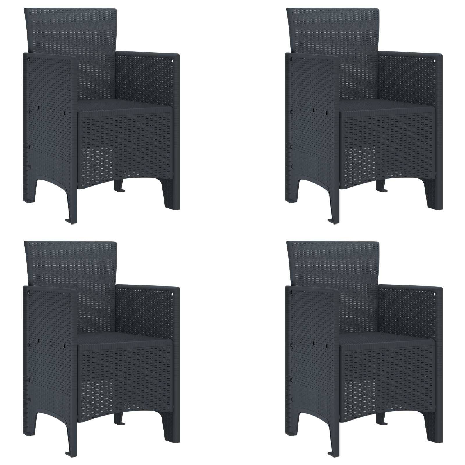 PANGIVO - Chaise de jardin polypropylène anthracite 53 x 49 x 85 cm, Poids :24.2kg - PANGIVO - Image 1