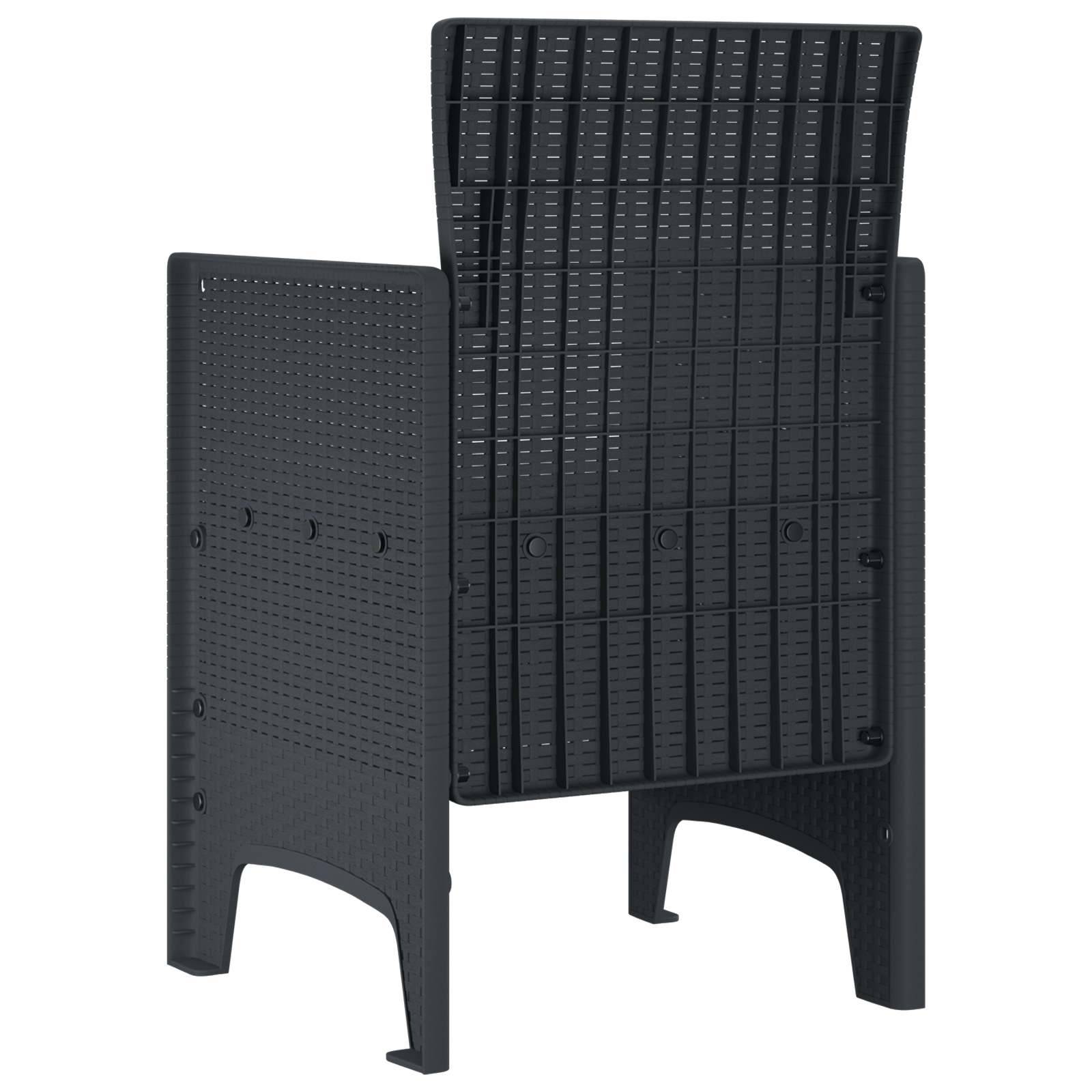 PANGIVO - Chaise de jardin polypropylène anthracite 53 x 49 x 85 cm, Poids :24.2kg - PANGIVO - Image 5