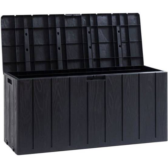 Sans Marque - Coffre de jardin / Banc robuste et vérouillable en résine 270L 117,5x45x56 cm gris anthracite - Image 1
