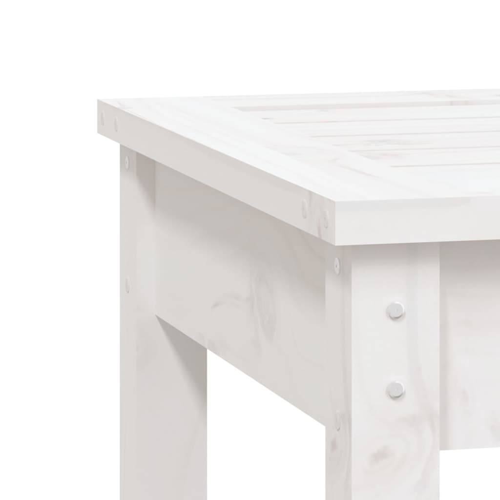 Helloshop26 - Banc de jardin meuble de patio d'extérieur terrasse blanc 50 x 44 x 45 cm bois massif de pin - Imagen 4