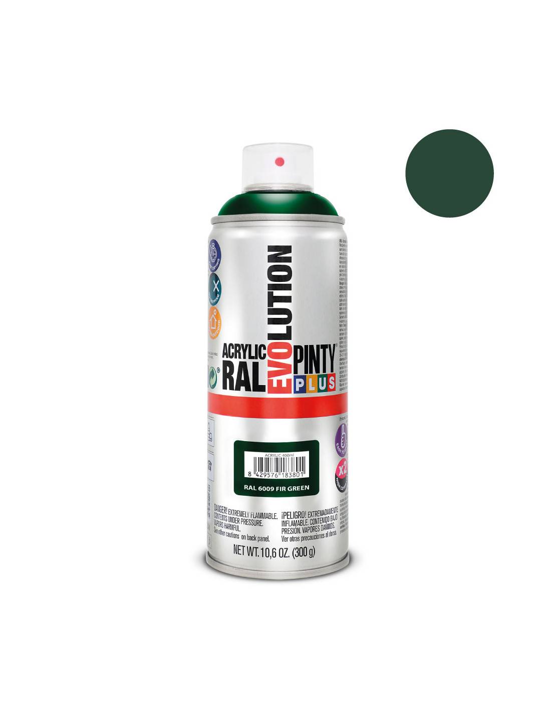 Peinture En Aérosol Pintyplus Evolution 520cc Ral 6009 Vert Sapin - Image 2