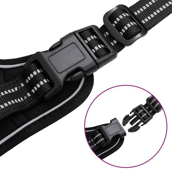 Kit Harnais Chien Anti-Traction Polyester Réglable avec Laisse et Collier Noir L – ComfortXL Pet Living - Image 8