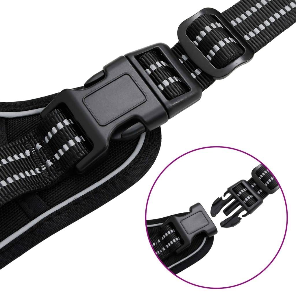 Kit Harnais Chien Anti-Traction Polyester Réglable avec Laisse et Collier Noir L – ComfortXL Pet Living - Image 8
