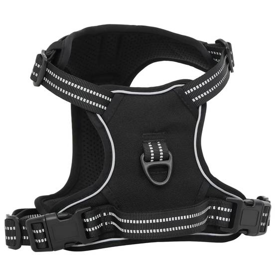 Kit Harnais Chien Anti-Traction Polyester Réglable avec Laisse et Collier Noir L – ComfortXL Pet Living - Image 1