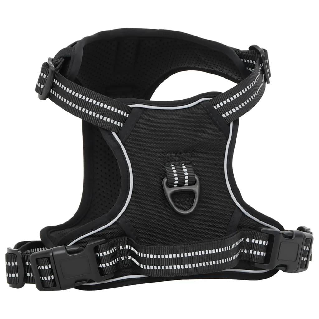 Kit Harnais Chien Anti-Traction Polyester Réglable avec Laisse et Collier Noir L – ComfortXL Pet Living - Image 1