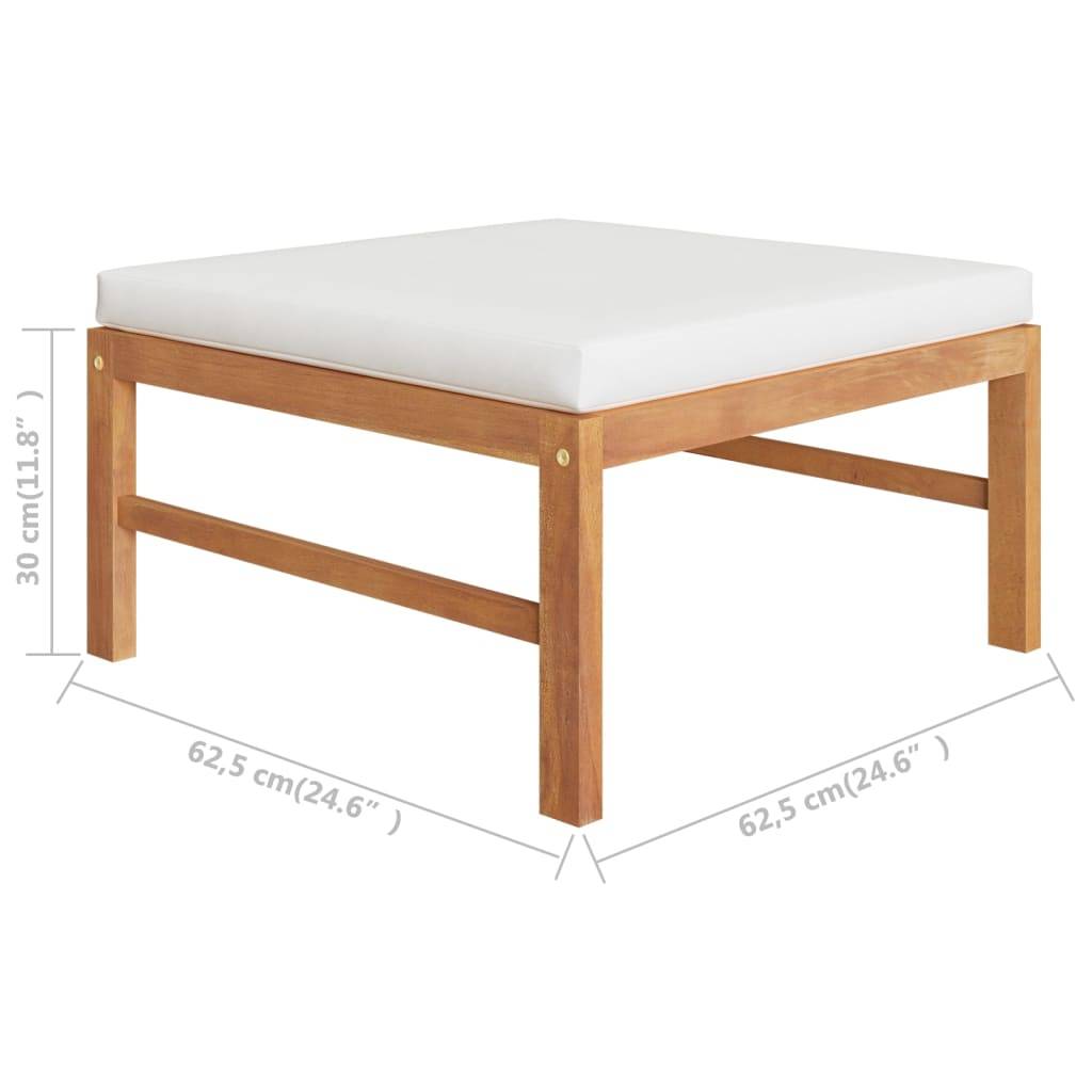 Helloshop26 - Salon de jardin meuble d'extérieur ensemble de mobilier 6 pièces avec coussins crème bois de teck solide - Imagen 7