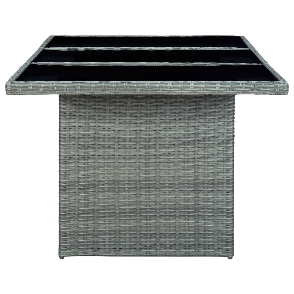 PANGIVO - Table de jardin résine tressée et verre trempé gris clair 200 x 100 x 74 cm - PANGIVO - Image 3
