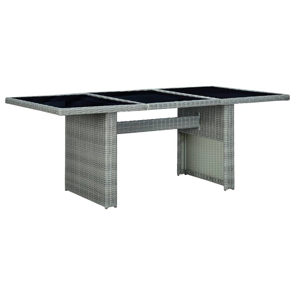 PANGIVO - Table de jardin résine tressée et verre trempé gris clair 200 x 100 x 74 cm - PANGIVO - Image 1