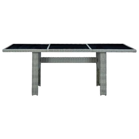 PANGIVO - Table de jardin résine tressée et verre trempé gris clair 200 x 100 x 74 cm - PANGIVO - Image 2