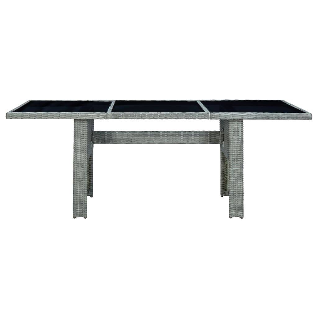 PANGIVO - Table de jardin résine tressée et verre trempé gris clair 200 x 100 x 74 cm - PANGIVO - Image 2