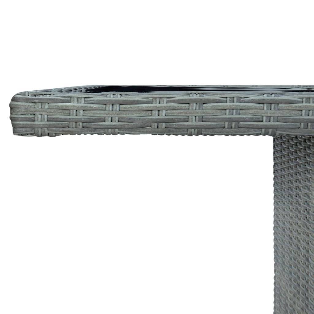 PANGIVO - Table de jardin résine tressée et verre trempé gris clair 200 x 100 x 74 cm - PANGIVO - Image 4