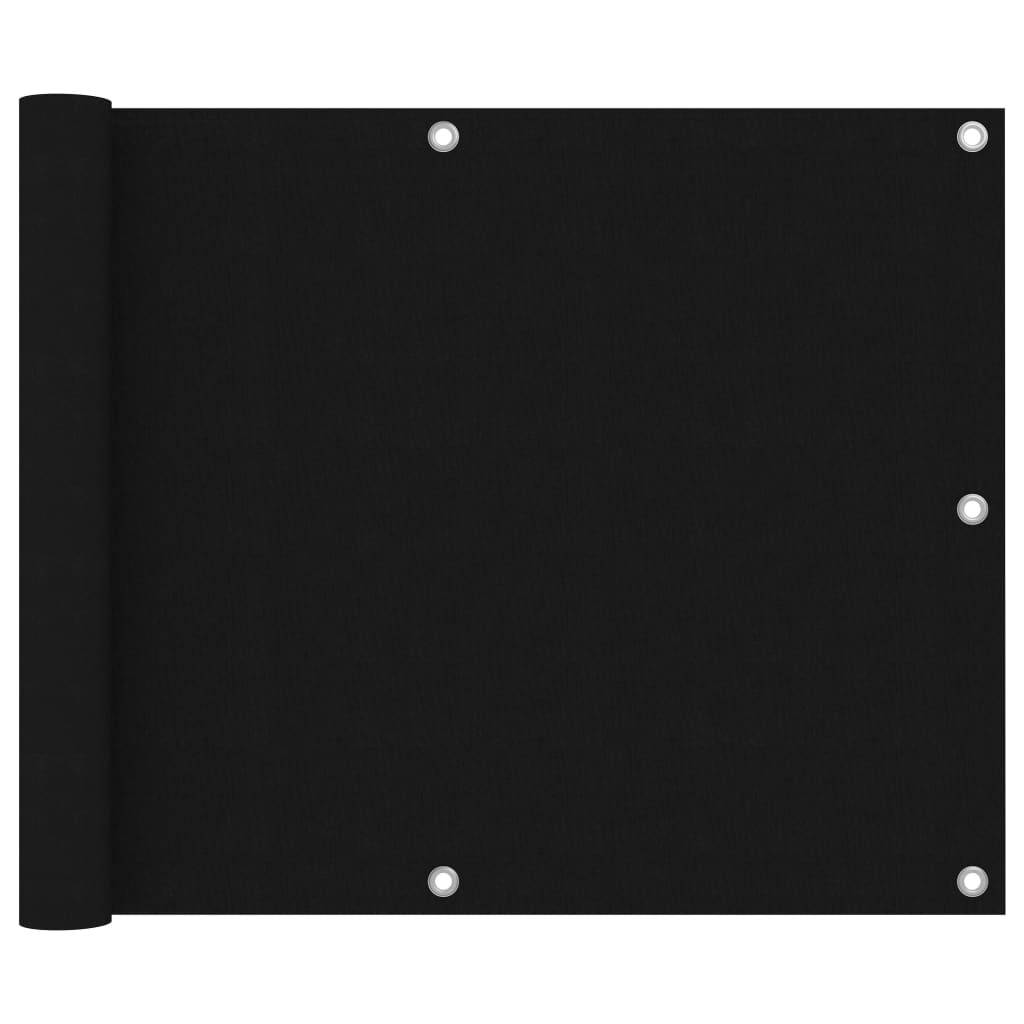 Helloshop26 - Écran de balcon brise pare vue protection confidentialité 75 x 500 cm tissu oxford noir - Imagen 1