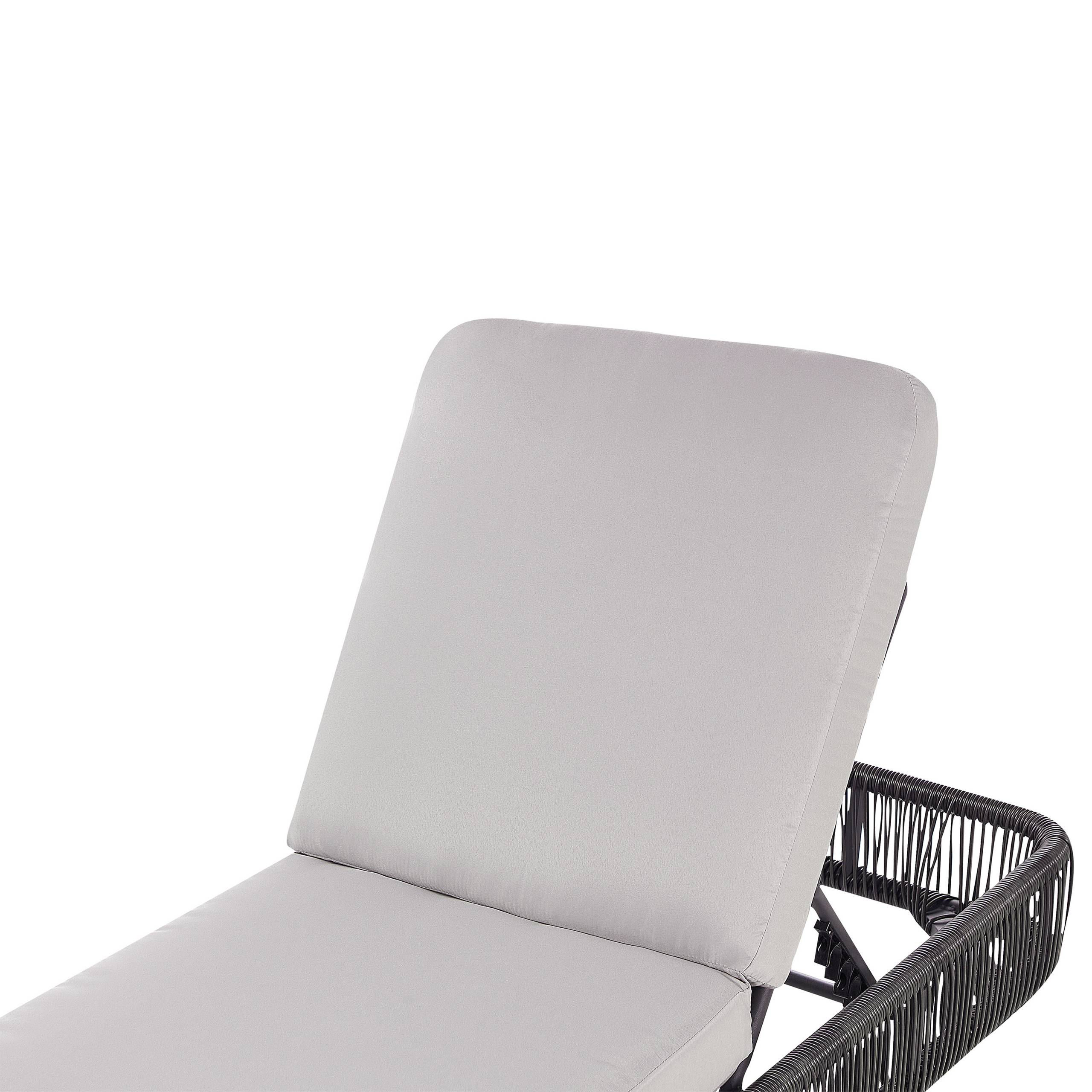 Beliani - Chaise longue Polyrotin Gris OSINI - Beliani - Imagen 6