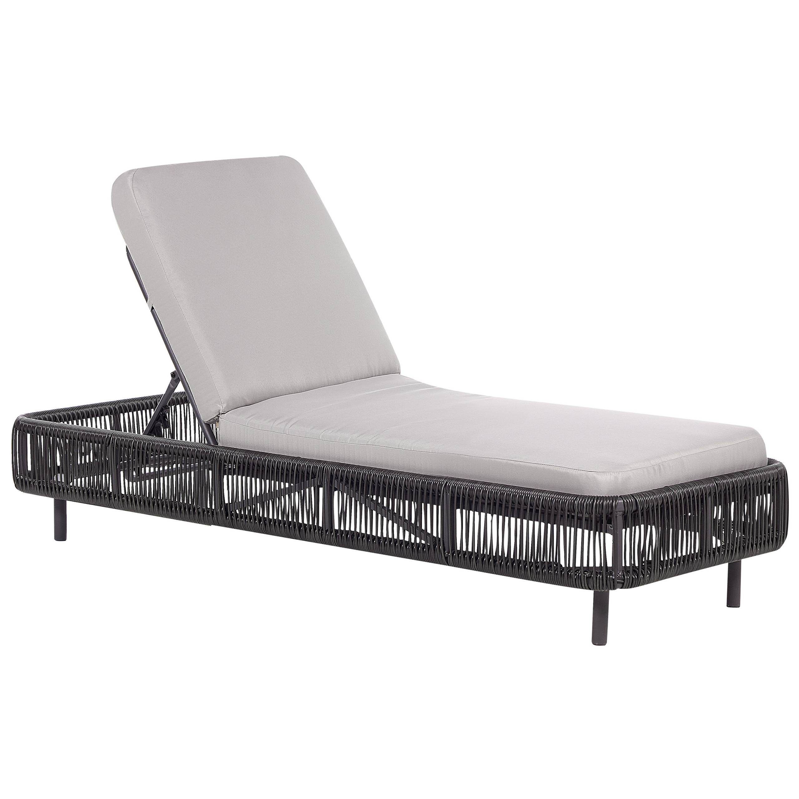 Beliani - Chaise longue Polyrotin Gris OSINI - Beliani - Imagen 4