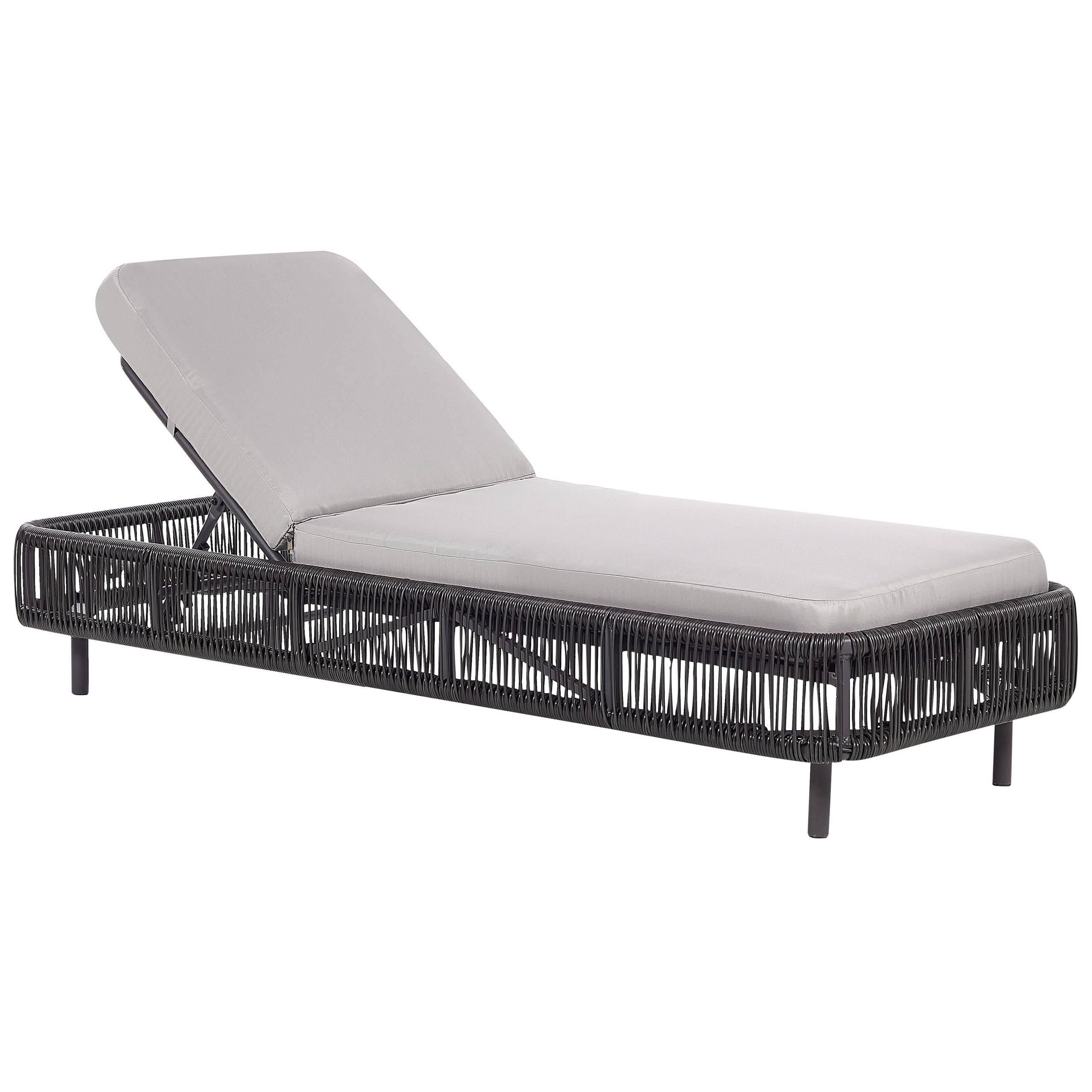 Beliani - Chaise longue Polyrotin Gris OSINI - Beliani - Imagen 2