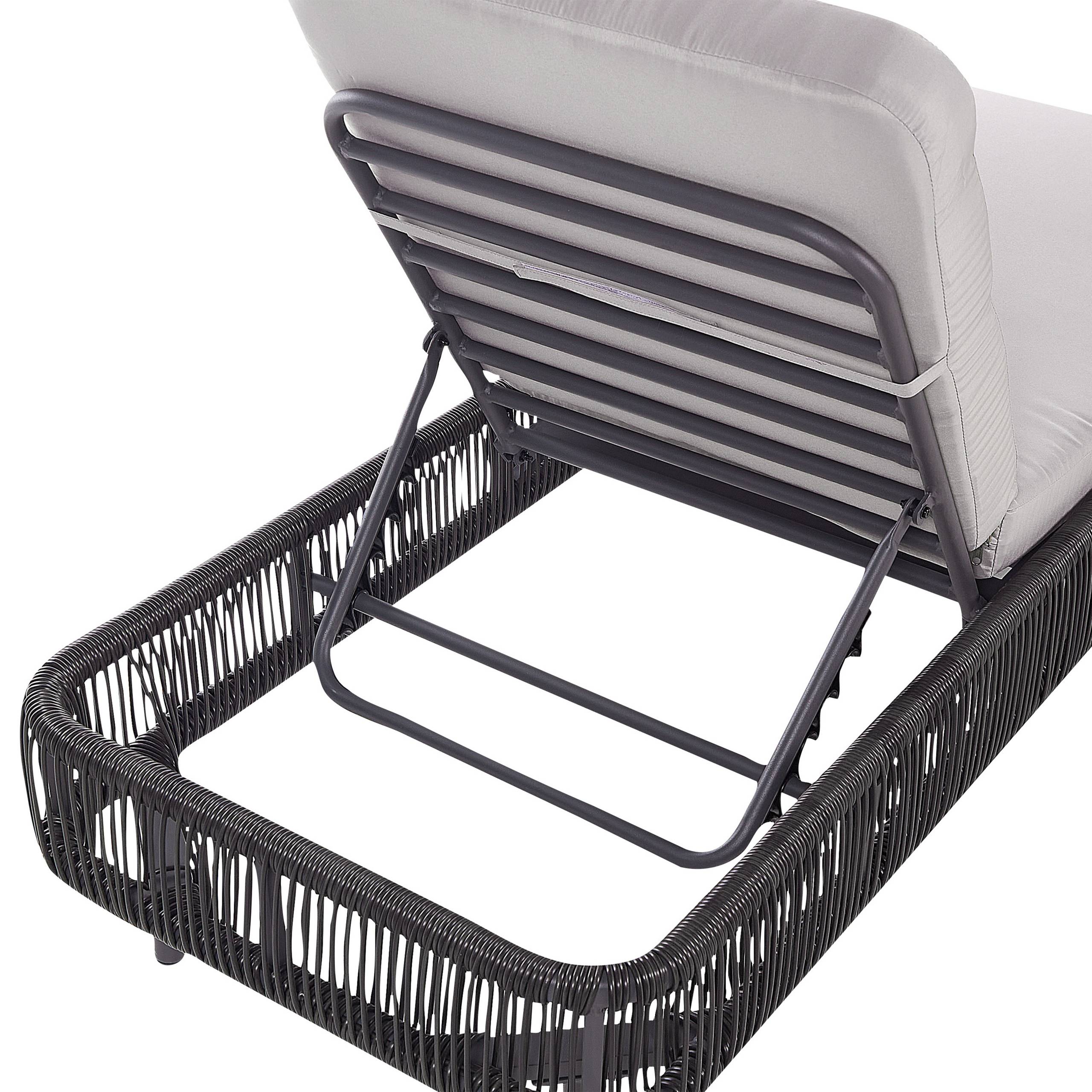 Beliani - Chaise longue Polyrotin Gris OSINI - Beliani - Imagen 7