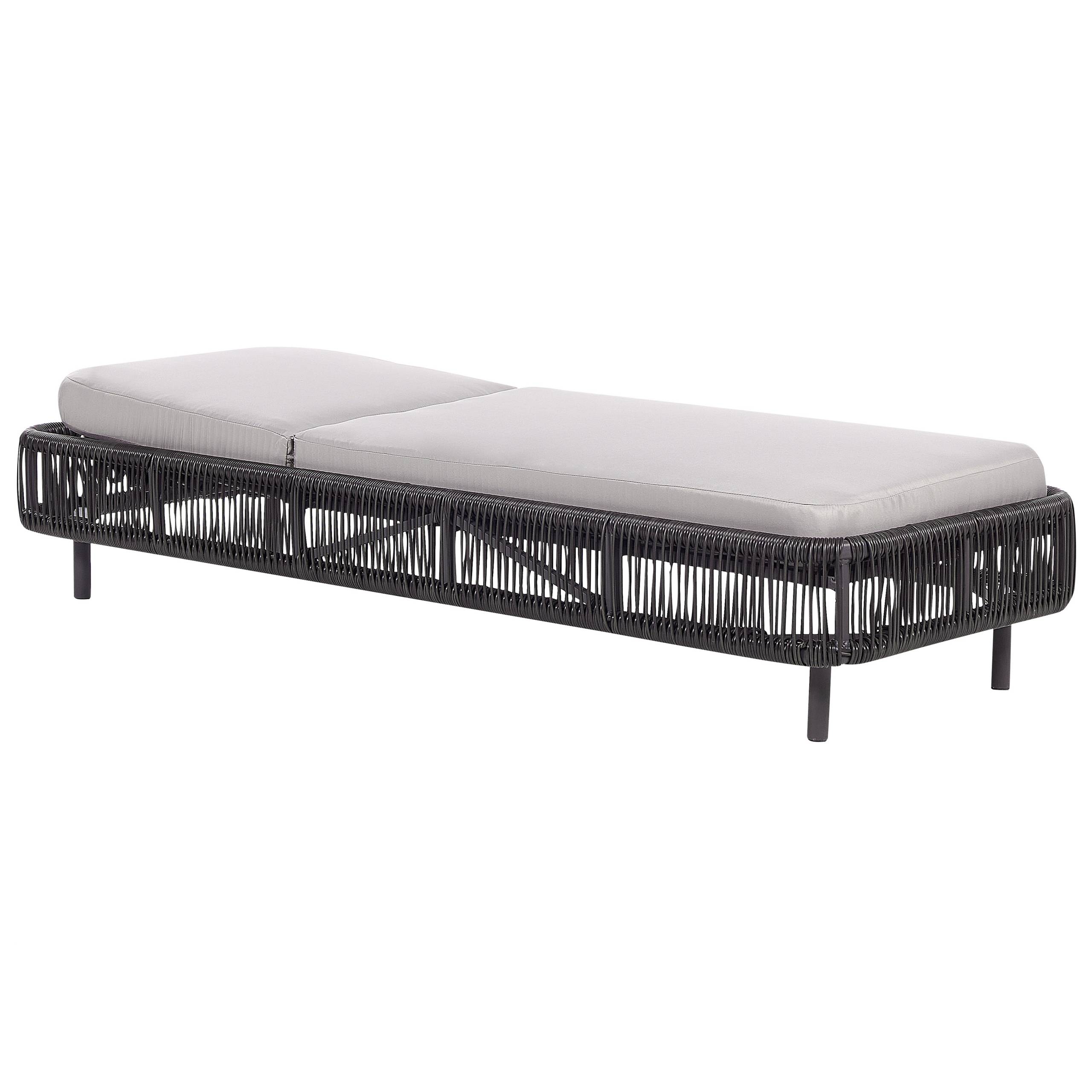 Beliani - Chaise longue Polyrotin Gris OSINI - Beliani - Imagen 5