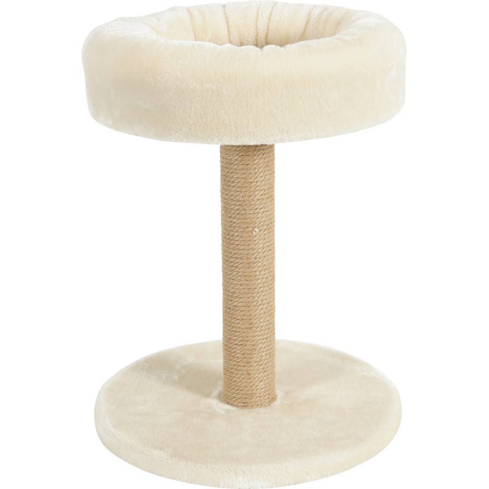 Arbre à chat 2 en 1, ø 35 cm x hauteur 45 cm, couleur beige, pour chats et chatons. - Imagen 1