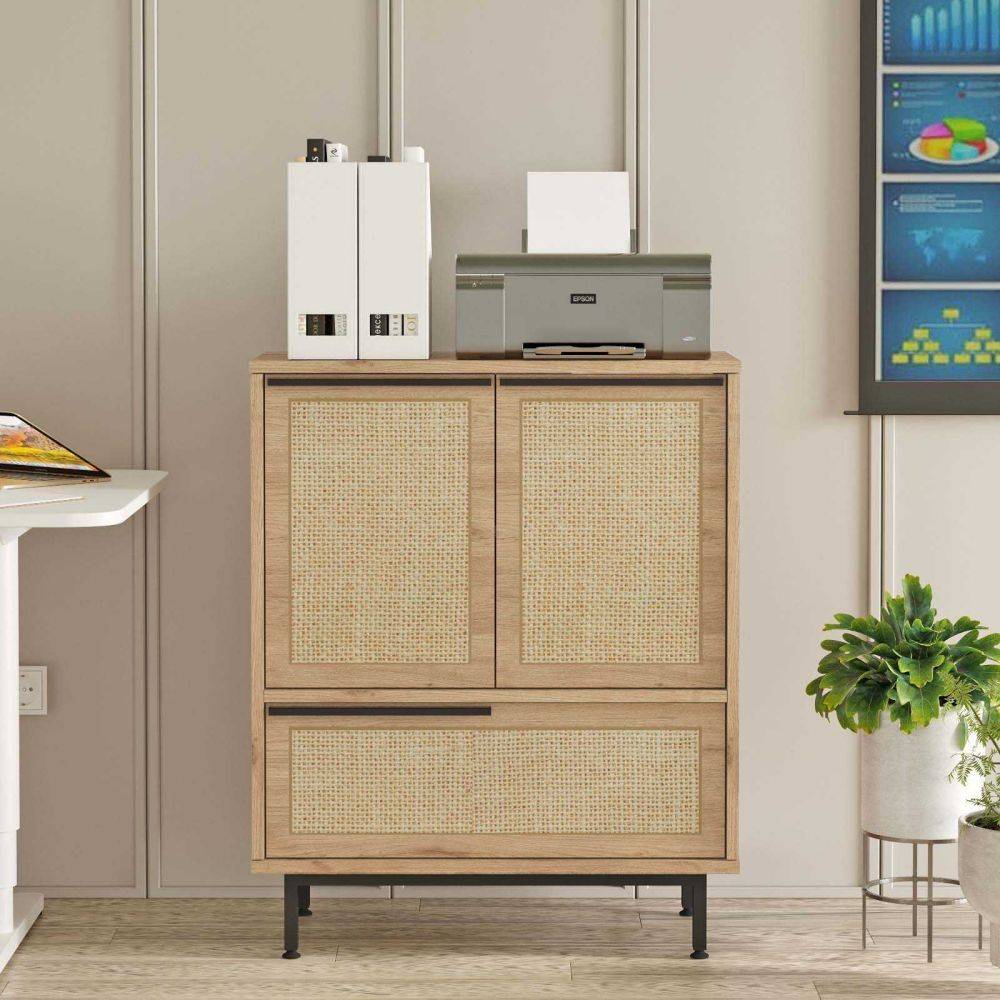 Hanah Home - Meuble de rangement en aggloméré et effet cannage Only - Imagen 2