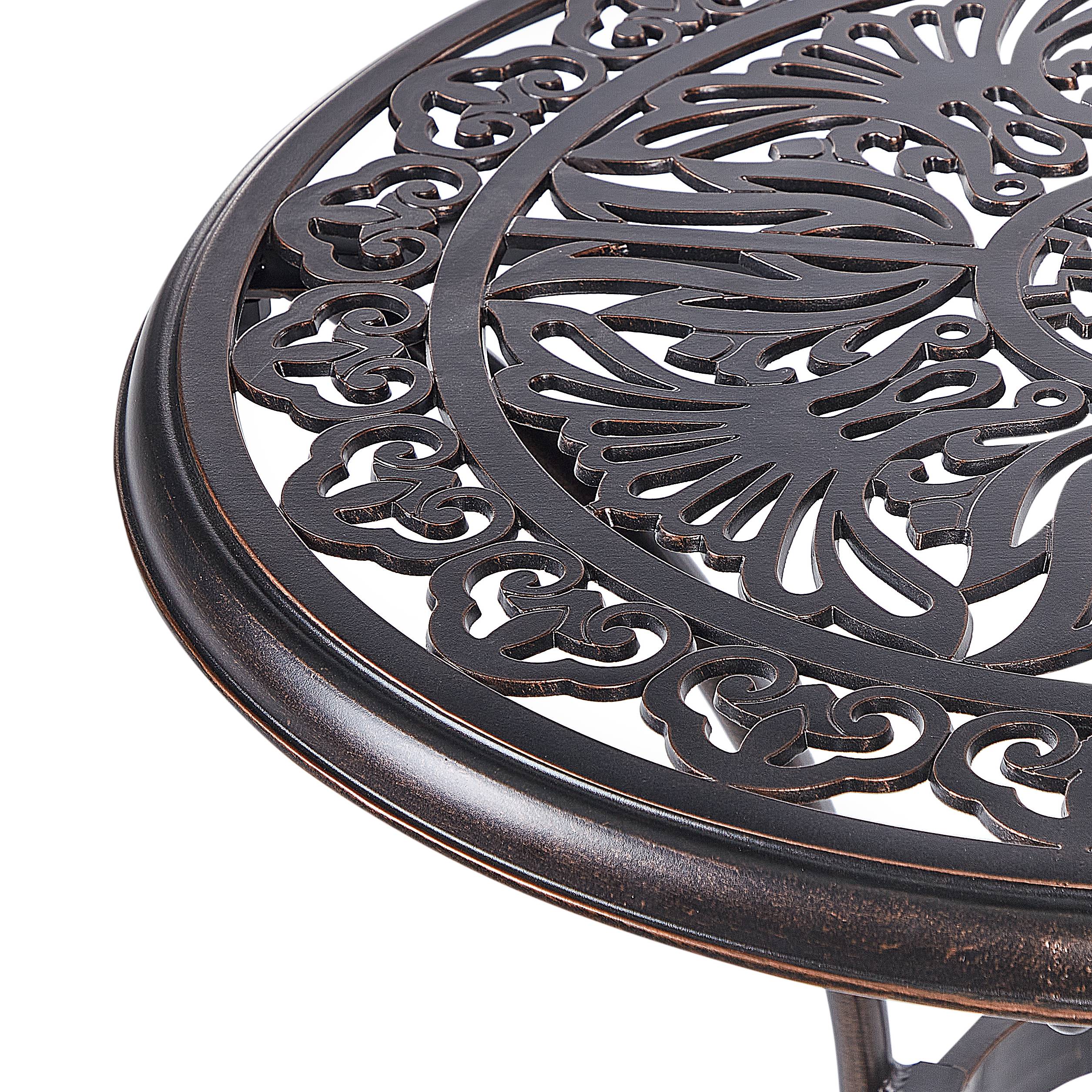 Beliani - Table bistrot Aluminium Marron ANDALO - Beliani - Imagen 6