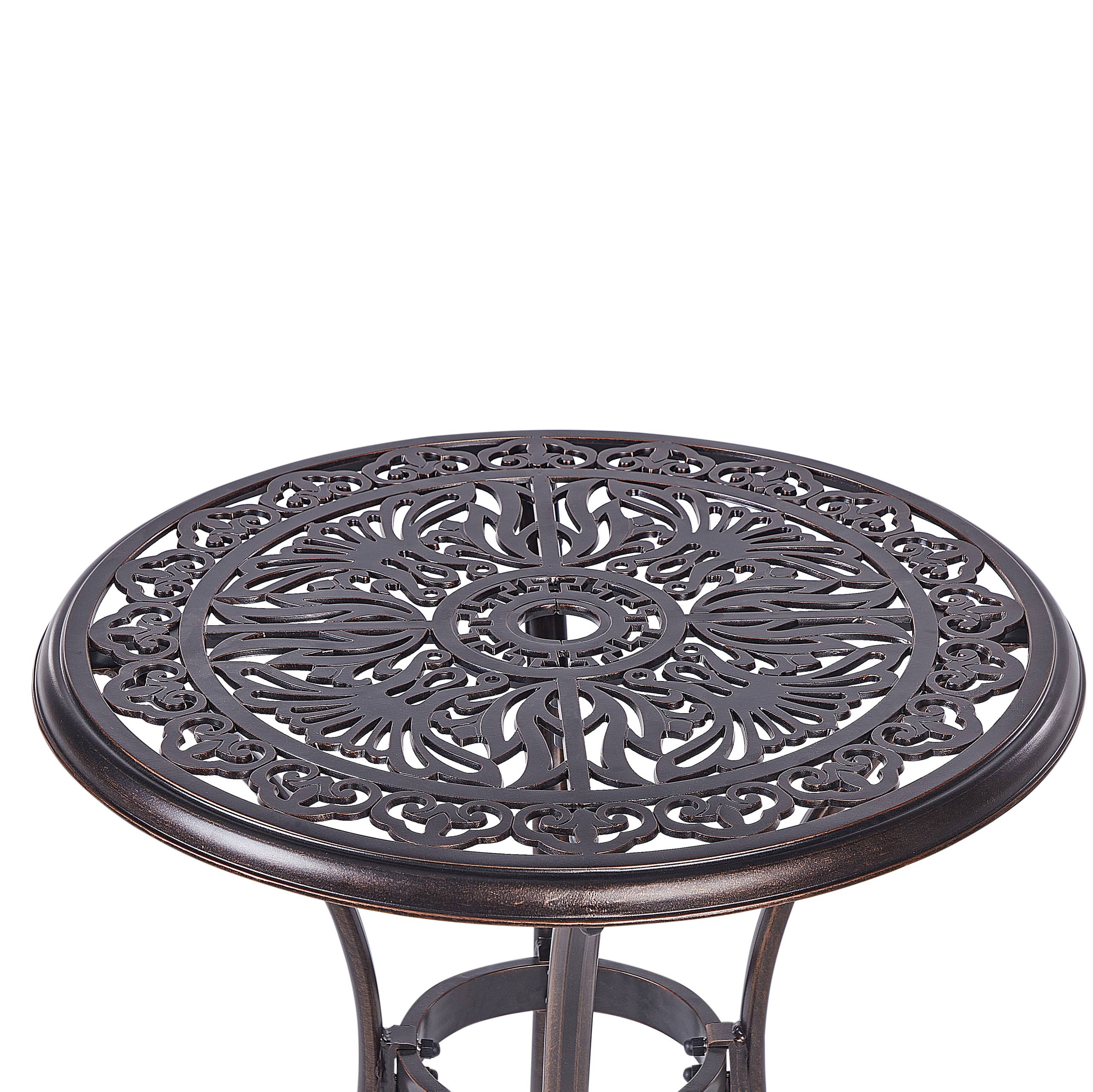 Beliani - Table bistrot Aluminium Marron ANDALO - Beliani - Imagen 5