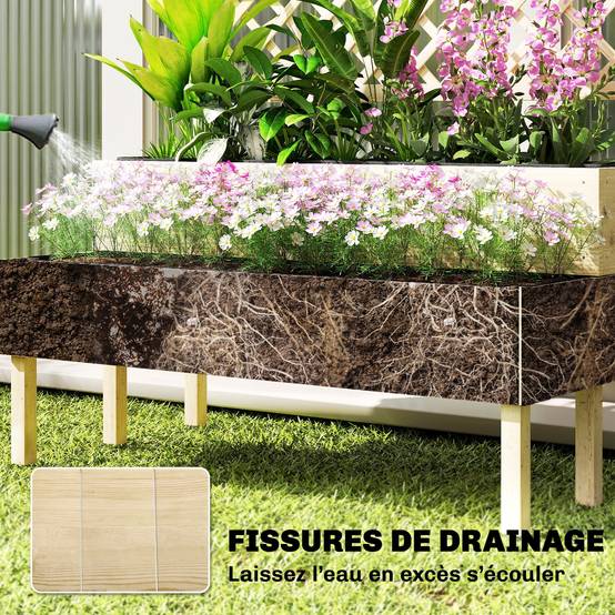 PANGIVO - Jardinière avec treillis bois de sapin naturel 108 x 62 x 120 cm - PANGIVO - Image 8
