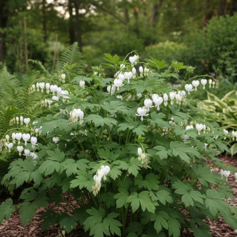 Coeur de Marie Blanc, Dicentra à fleurs Blanche/ - feuillage Caduc - Godet - 5/20 cm