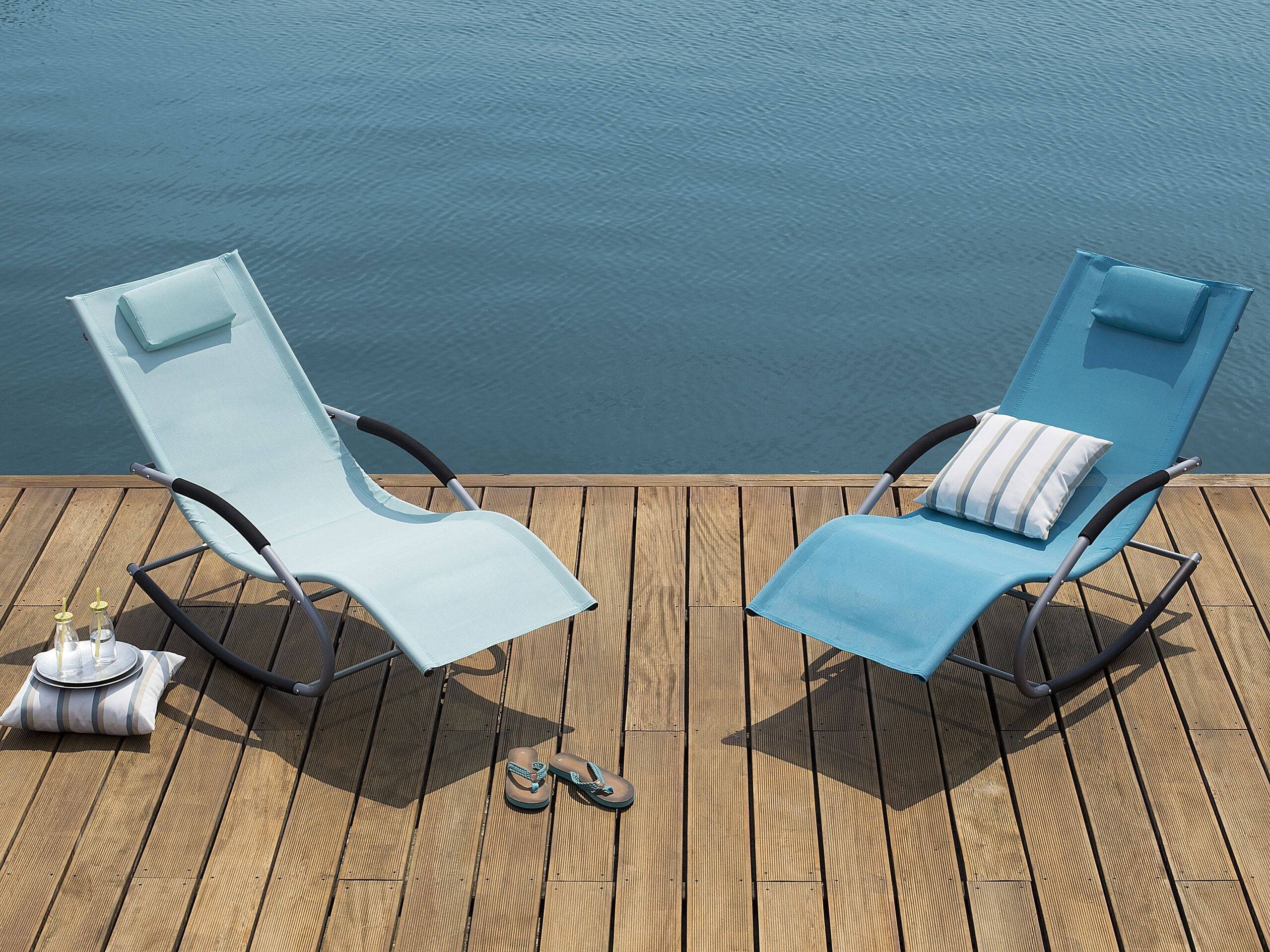 Beliani - Chaise longue Acier Turquoise CARANO - Beliani - Imagen 1