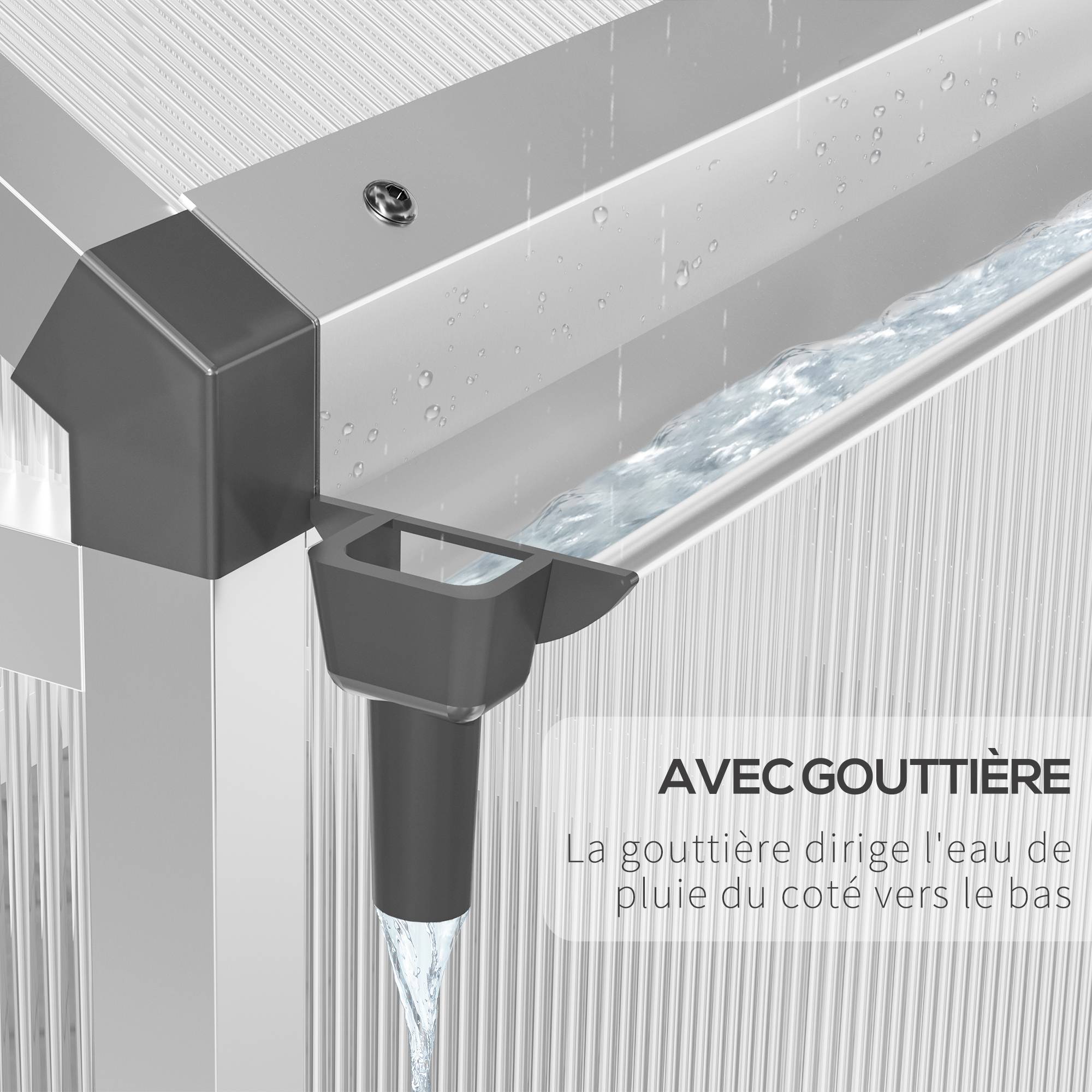Serre de Jardin Aluminium 4,6m² Panneaux Polycarbonate alvéolé isolant et anti-UV 2,42x1,9m - ComfortXL Outdoor Living - Image 8