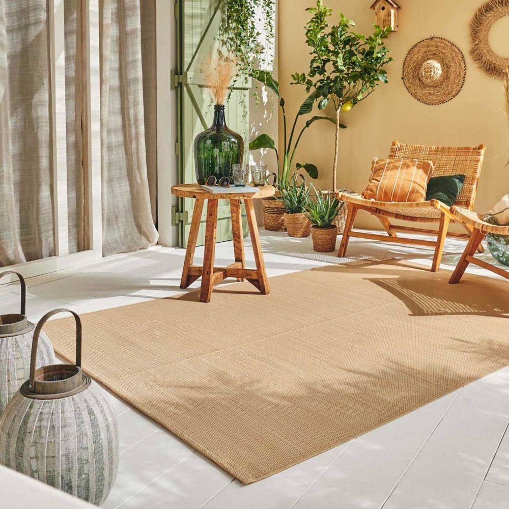 Jardindeco - Tapis extérieur en polypropylène Spargi 1747 beige 150 x 220 cm - Imagen 2