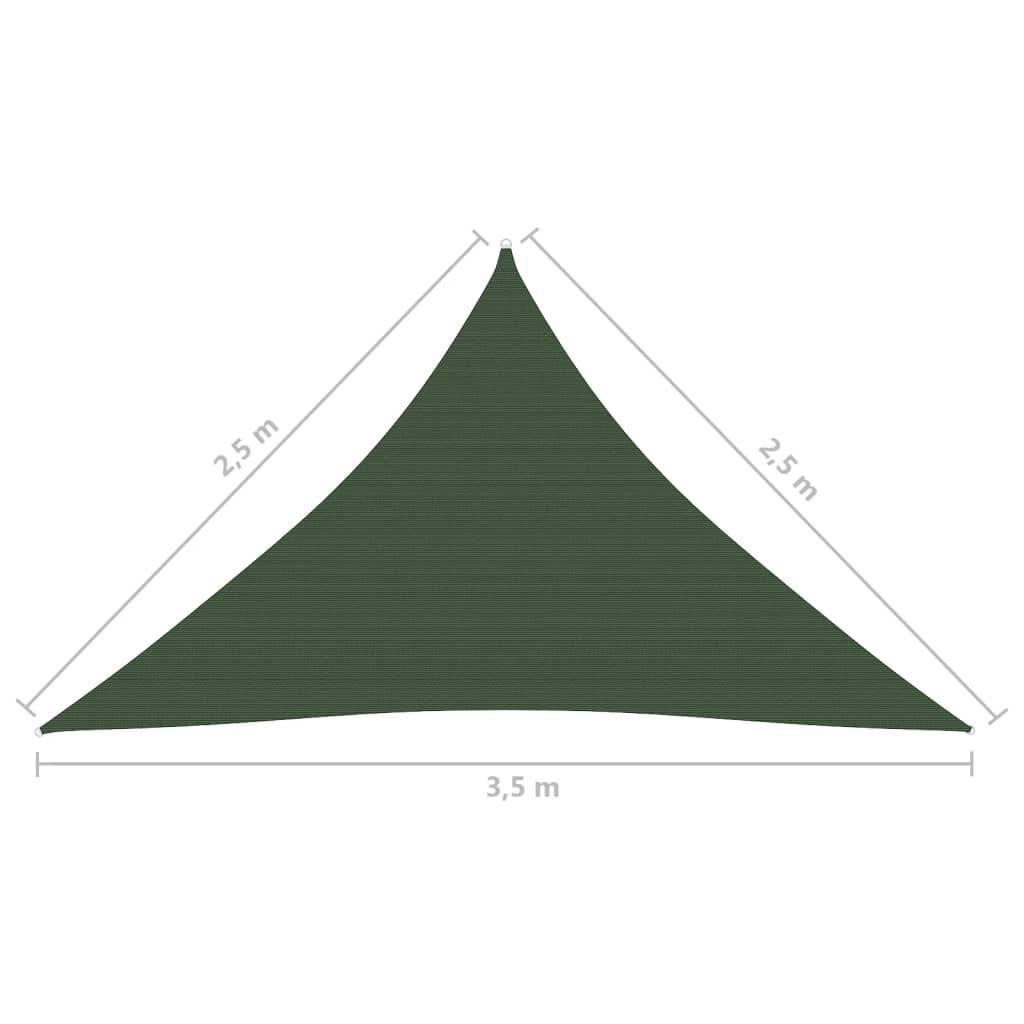 Helloshop26 - Voile toile d'ombrage parasol 160 g/m² vert foncé 2,5 x 2,5 x 3,5 m PEHD - Imagen 6