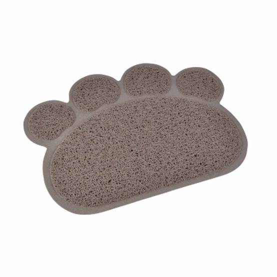 Love Story - Tapis Repas pour Chien & Chat "Pattes" 40cm Taupe