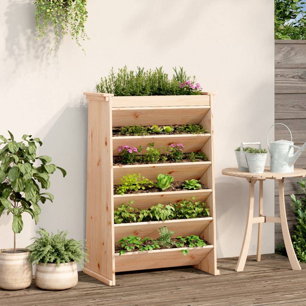 Maison Chic - Jardinière, Bac à fleurs, Pot de fleurs aromatiques 6 niveaux bois de pin massif - Imagen 3