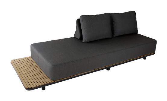 Proloisirs - Module bas FREEDOM 255x98x43 cm – Graphite – Aluminium et composite look bois