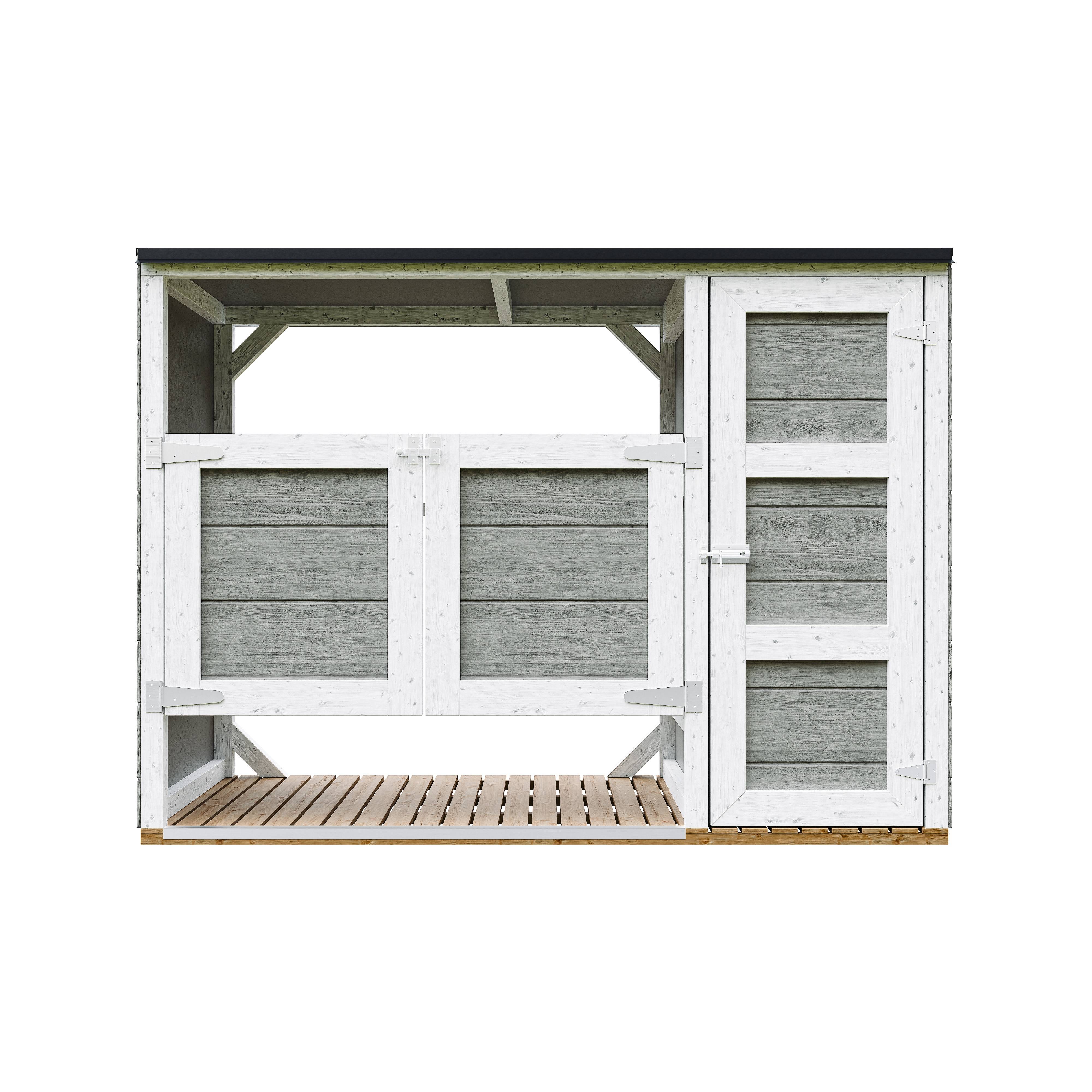 Timbela - Abri de jardin pour poubelles, Cache poubelle extérieur 1,62 m² / 2x240L - Timbela M981A-TUNDRA GREY - Image 1