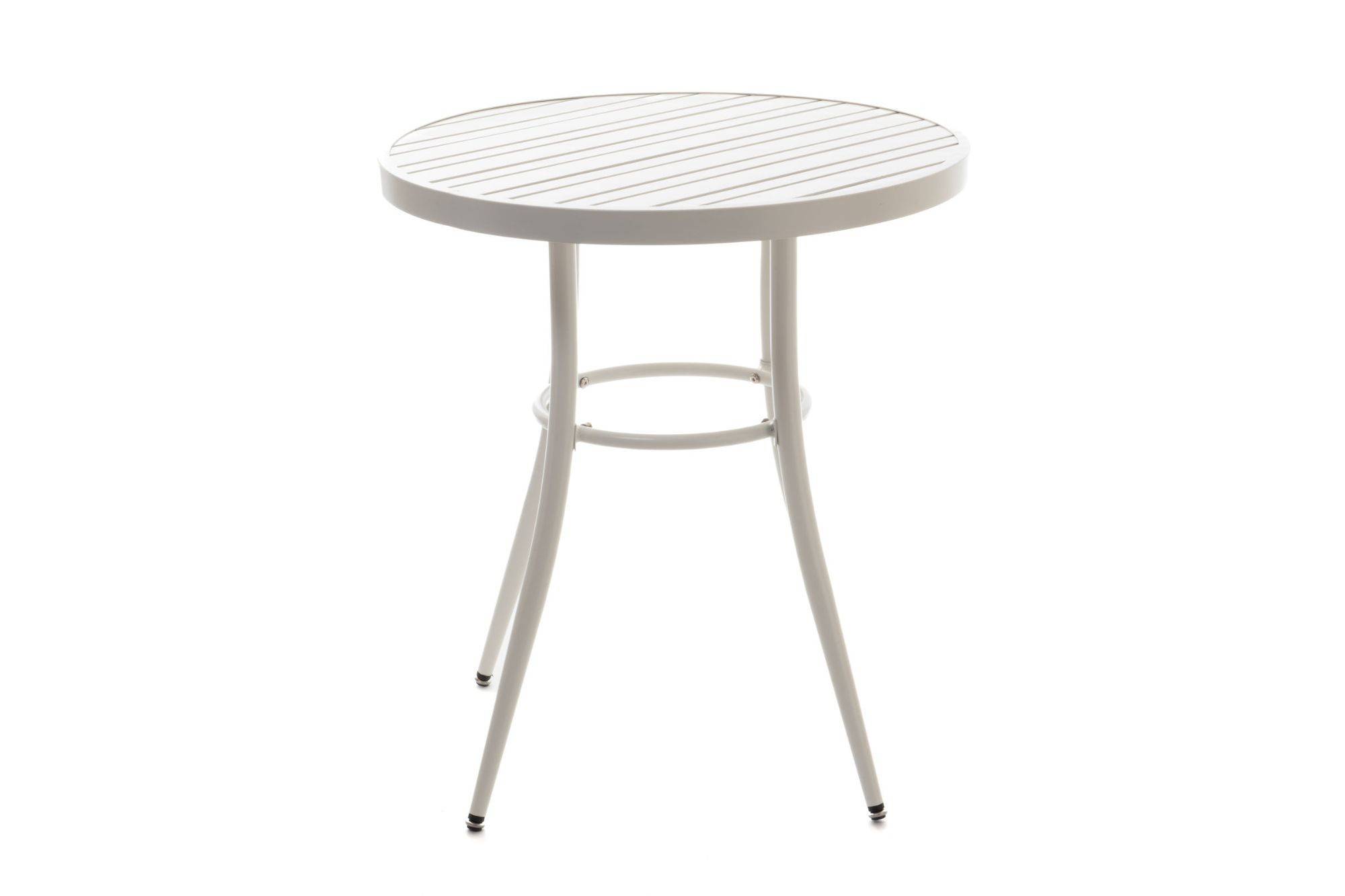 Autre - Table de jardin ronde en aluminium blanc D70 - DAHLIA - Imagen 2