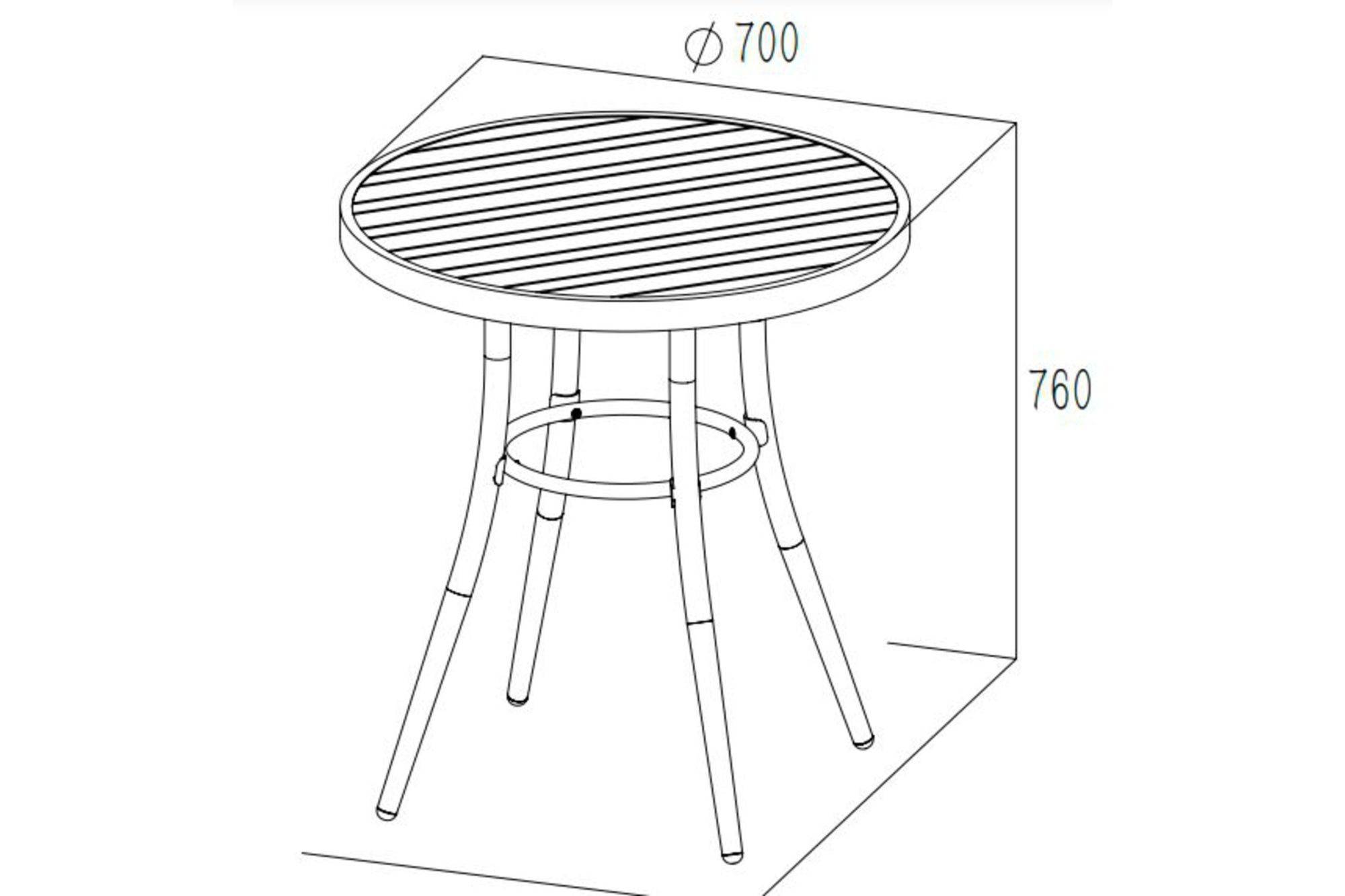 Autre - Table de jardin ronde en aluminium blanc D70 - DAHLIA - Imagen 4