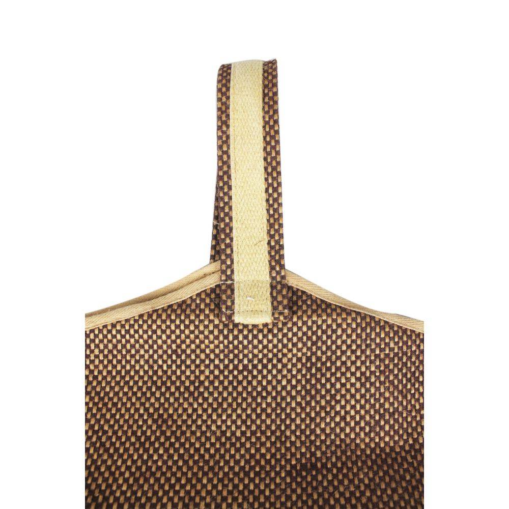 Aubry Gaspard - Sac à bûches en jute naturel et brun - Imagen 4