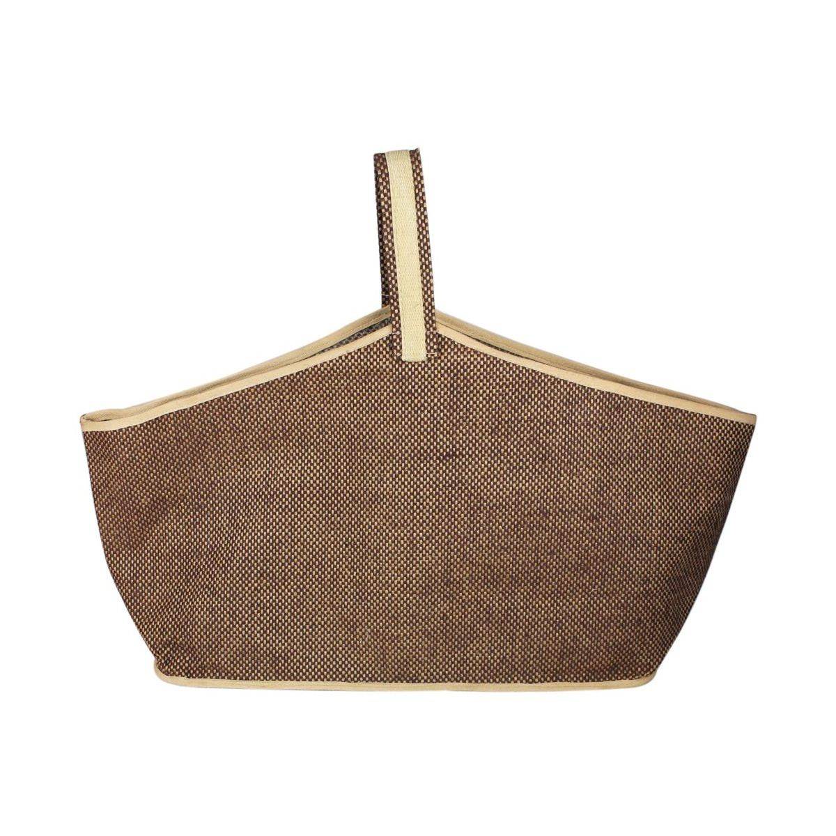 Aubry Gaspard - Sac à bûches en jute naturel et brun - Imagen 1