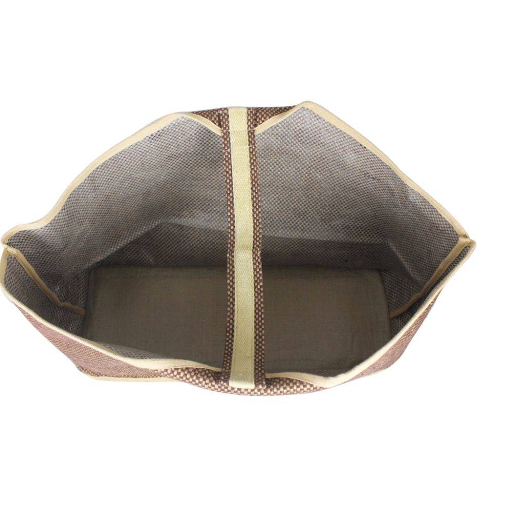Aubry Gaspard - Sac à bûches en jute naturel et brun - Imagen 3