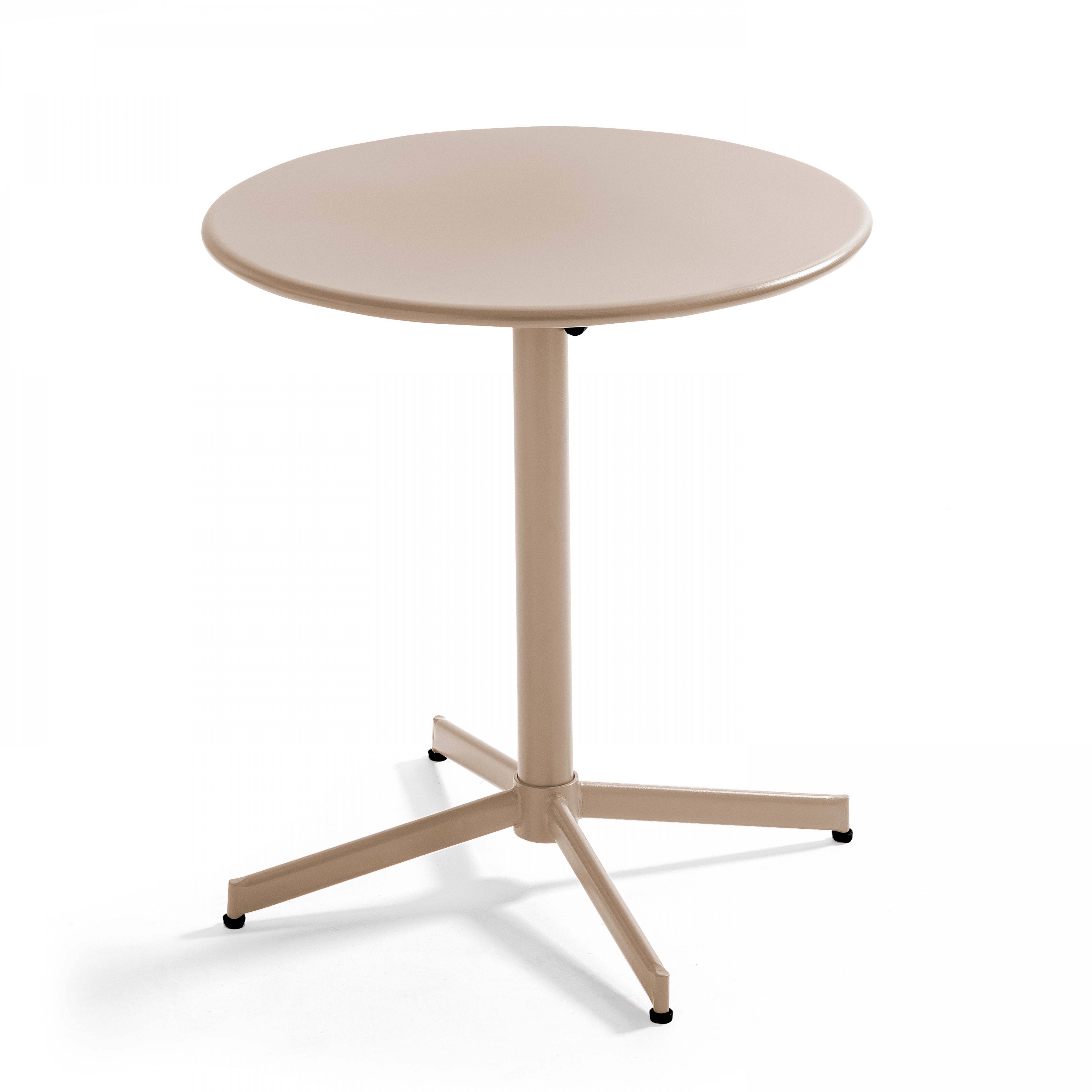 Oviala - Ensemble table ronde et 2 chaises de jardin bistrot en métal taupe Palavas - Oviala - Imagen 2