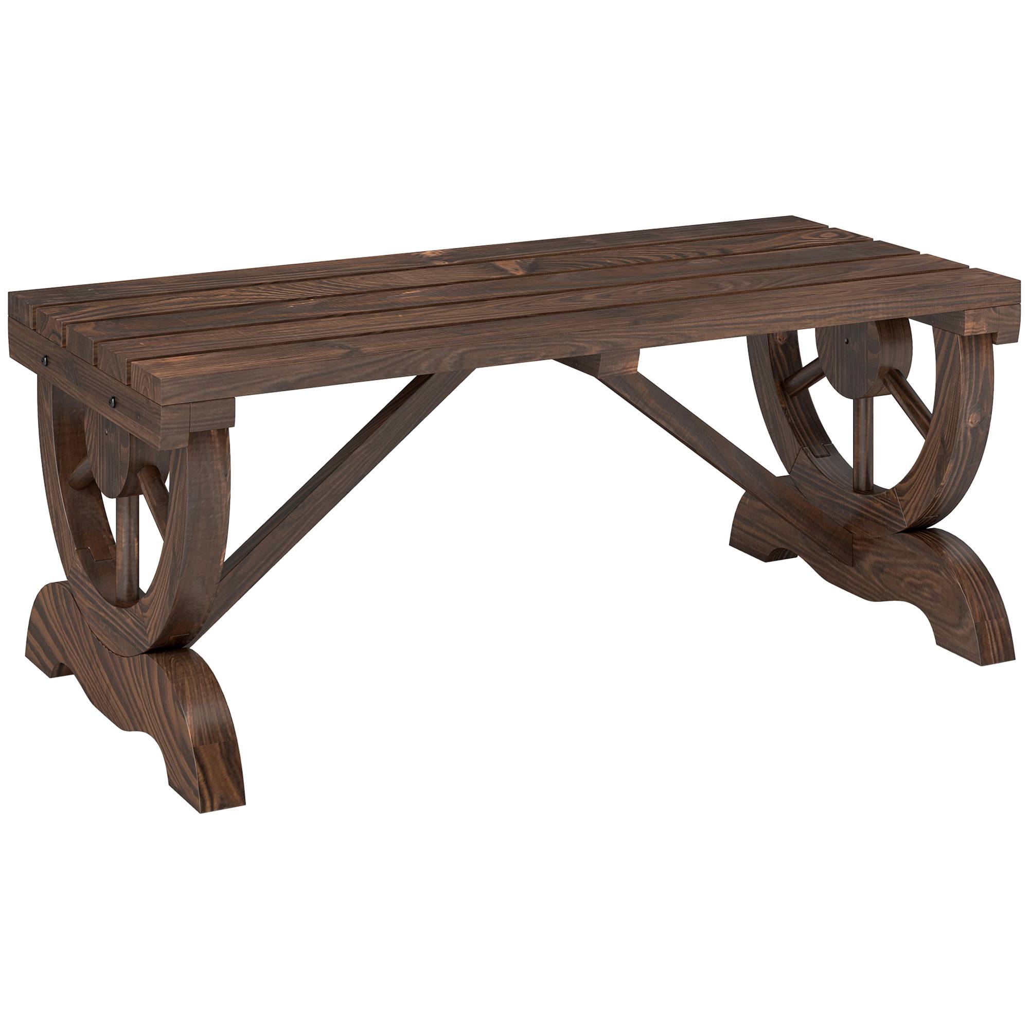 ComfortXL - Banc de jardin 2 places en sapin brun 98 x 50 x 39,5 cm sans dossier résistant aux intempéries facile à monter - Image 10