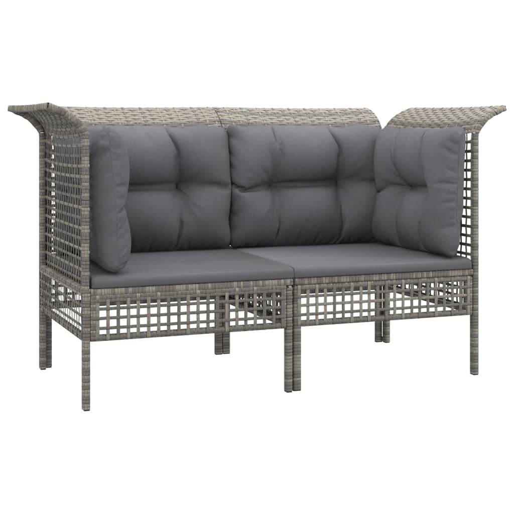 Helloshop26 - Salon de jardin meuble d'extérieur ensemble de mobilier 6 pièces avec coussins gris résine tressée - Imagen 3