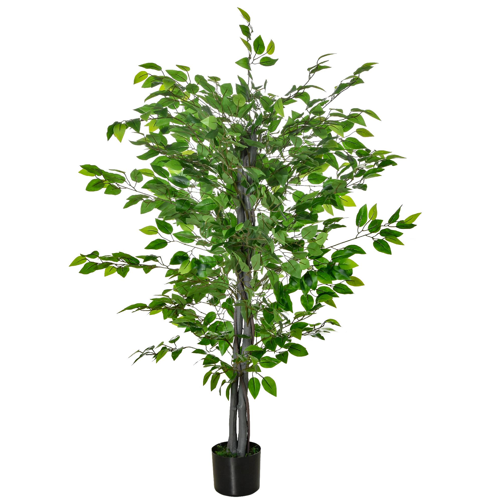 Ficus Artificiel Plastique Branches Modulables Décoration Intérieure Vert 135cm - ComfortXL Outdoor Living - Image 2